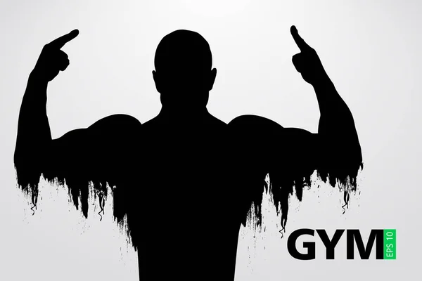 Silhouette eines Bodybuilders. Turnhalle Logo Vektor. Vektorillustration — Stockvektor