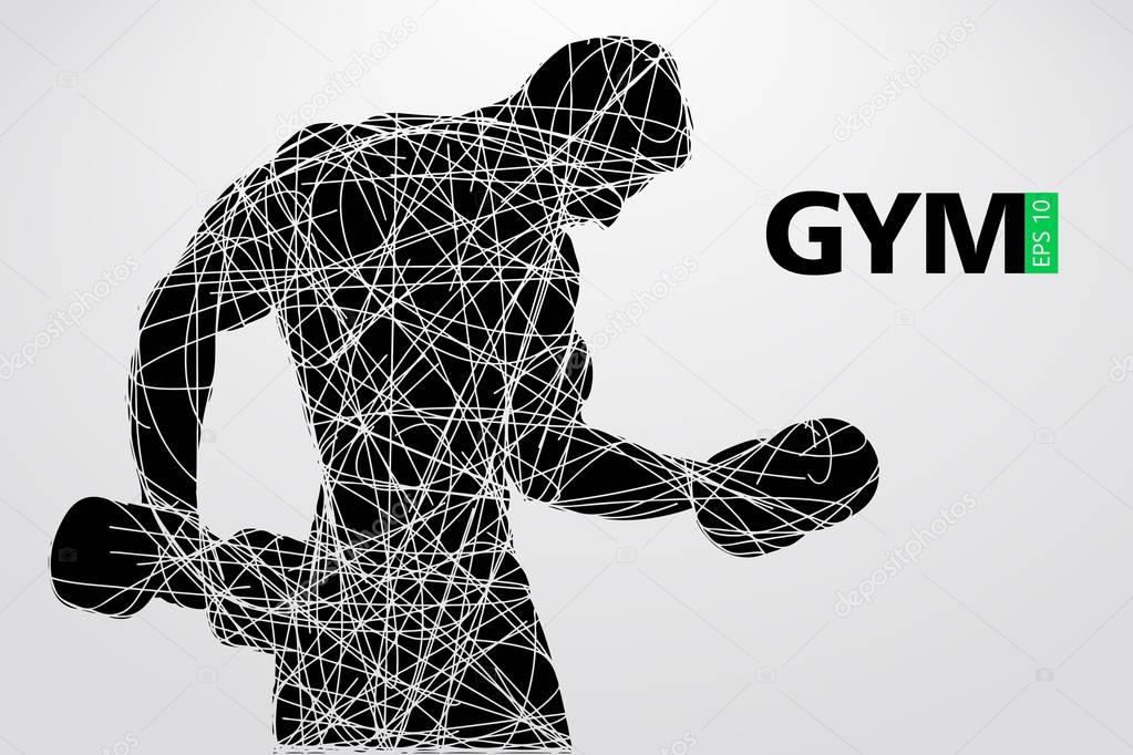 Silhouette of a bodybuilder. gym logo vector. Vector illustration