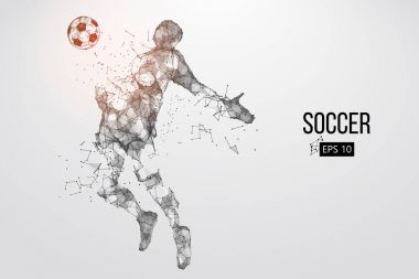 bir futbolcu saçılan silüeti. Vektör çizim