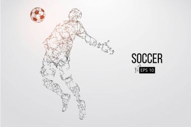 bir futbolcu saçılan silüeti. Vektör çizim