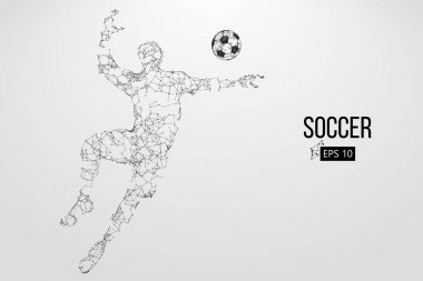 bir futbolcu saçılan silüeti. Vektör çizim