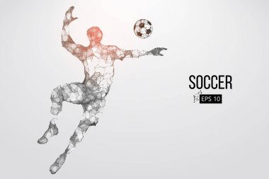bir futbolcu saçılan silüeti. Vektör çizim