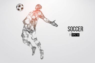 bir futbolcu saçılan silüeti. Vektör çizim