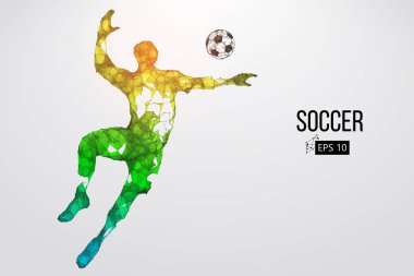 bir futbolcu saçılan silüeti. Vektör çizim