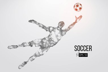 bir futbolcu saçılan silüeti. Vektör çizim