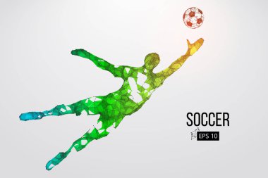 bir futbolcu saçılan silüeti. Vektör çizim