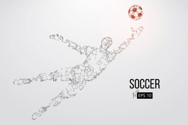 bir futbolcu saçılan silüeti. Vektör çizim