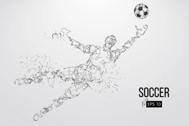bir futbolcu saçılan silüeti. Vektör çizim