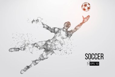 bir futbolcu saçılan silüeti. Vektör çizim
