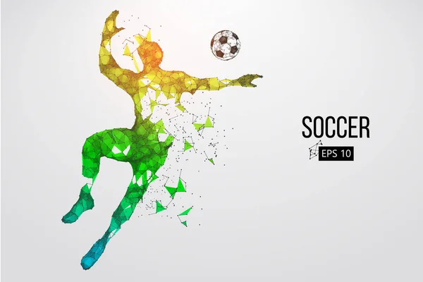 Silhouet van een football-speler uit deeltjes. Vectorillustratie — Stockvector