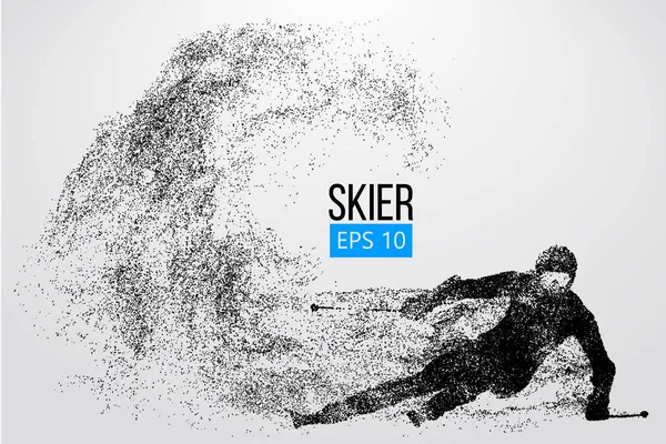 Silhouette des Skifahrers isoliert. Vektorillustration — Stockvektor