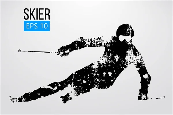 滑雪运动员的剪影被隔绝。矢量插图 — 图库矢量图片