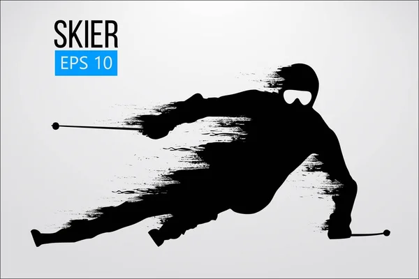 Silhouette des Skifahrers isoliert. Vektorillustration — Stockvektor