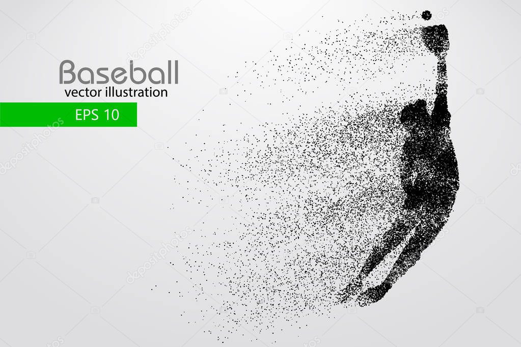 Silhouette of a baseball player. Vector illustration.
