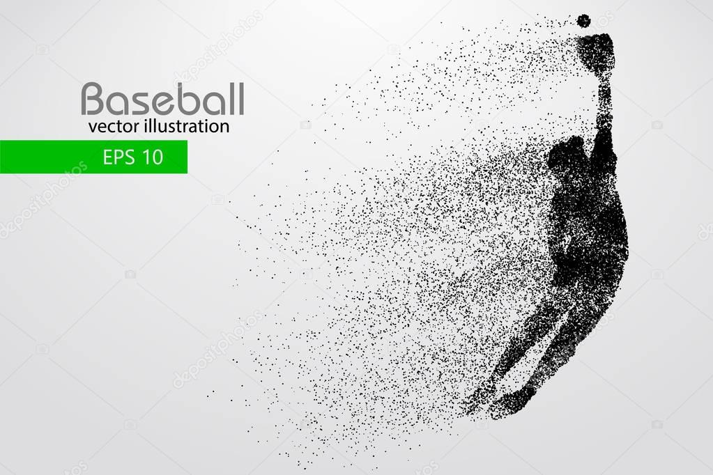 Silhouette of a baseball player. Color can be changed in one click. Vector illustration