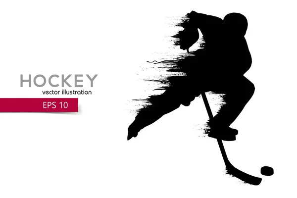 Silhouette eines Hockeyspielers. Vektorillustration — Stockvektor