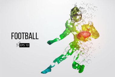 siluet bir futbolcu. Vektör çizim