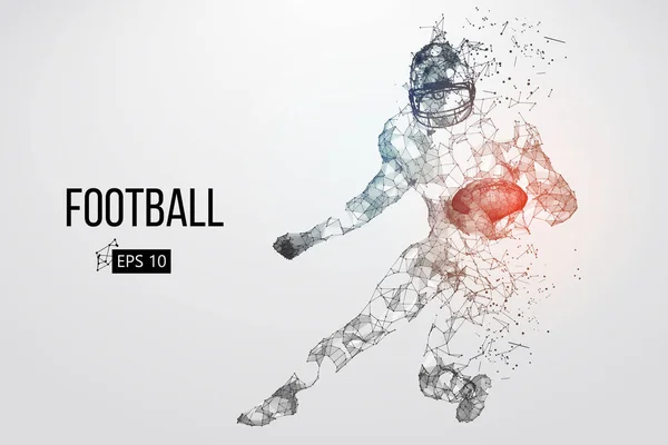 Silhouette di un giocatore di football. Illustrazione vettoriale — Vettoriale Stock