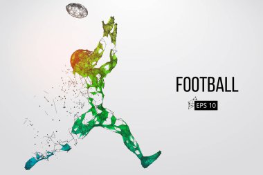 siluet bir futbolcu. Vektör çizim
