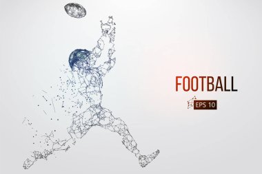 siluet bir futbolcu. Vektör çizim