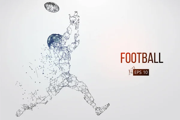 Silhouette di un giocatore di football. Illustrazione vettoriale — Vettoriale Stock