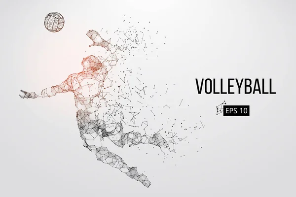 Silhouette eines Volleyballers. Vektorillustration. — Stockvektor