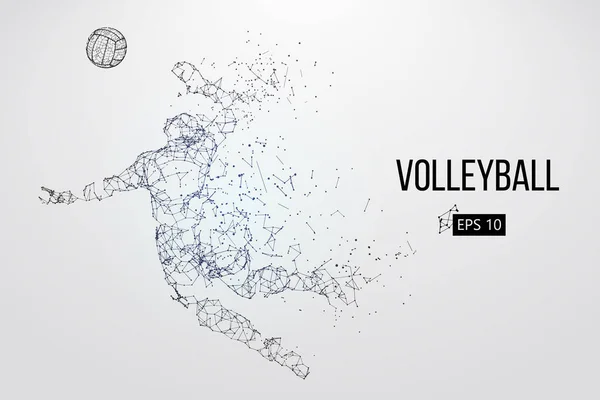 Silhouette eines Volleyballers. Vektorillustration. — Stockvektor