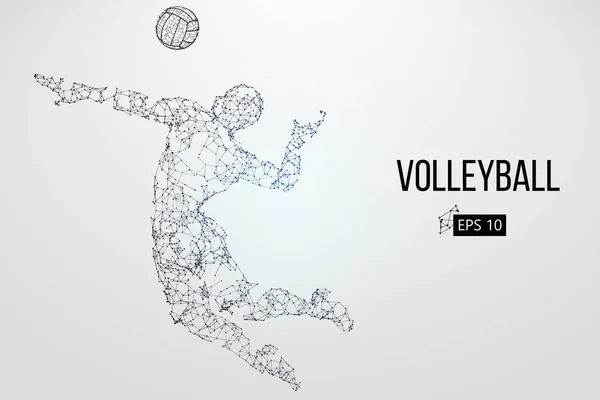 Silhouette du joueur de volleyball. Illustration vectorielle. — Image vectorielle