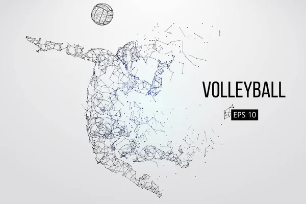 Silhouette eines Volleyballers. Vektorillustration. — Stockvektor