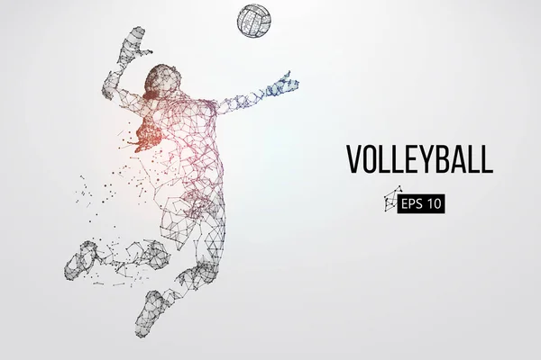 Silhouette eines Volleyballers. Vektorillustration. — Stockvektor