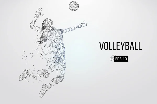 Silhouette eines Volleyballers. Vektorillustration. — Stockvektor
