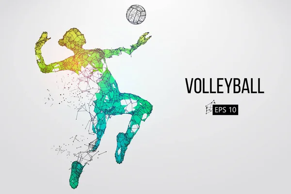 Silueta de jugador de voleibol. Ilustración vectorial. — Vector de stock