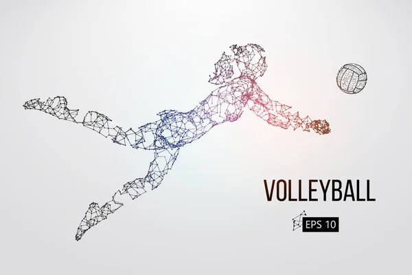 Silhouette eines Volleyballers. Vektorillustration. — Stockvektor