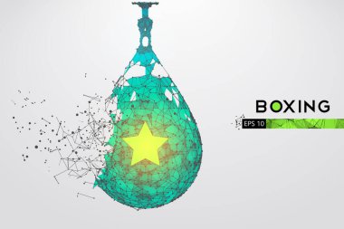 Beyaz arka planda bir kum torbasının soyut silueti. Boks malzemeleri. Boksör kazandı. EP dosyasının uygun organizasyonu. Vektör çizimi. İzlediğiniz için teşekkürler.