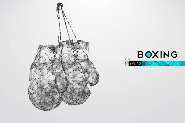 Abstrakte Silhouette eines Drahtgestell-Boxerhandschuhs auf weißem Hintergrund. Sportausrüstung im Boxen. Boxer ist Sieger. Bequeme Organisation der eps-Datei. Vektorillustration. Danke fürs Zuschauen — Stockvektor