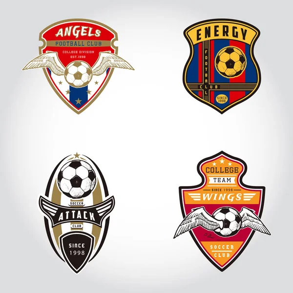 Conjunto de fútbol insignia Logo — Vector de stock