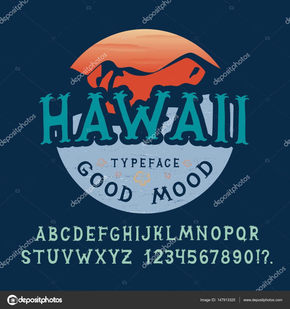 Font Hawaii Hand Crafted Vector Image By C Magicpics Vector Stock Font Hawaii Hand Crafted Vector Image By C Magicpics Vector Stock