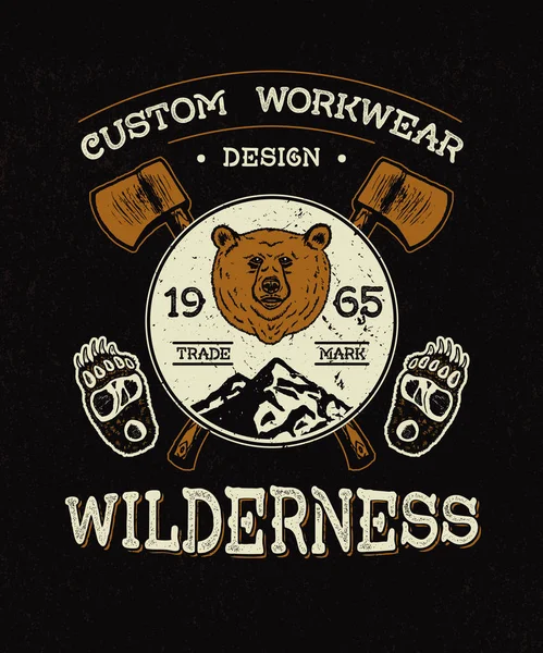 Ropa de trabajo personalizada Wilderness . — Archivo Imágenes Vectoriales