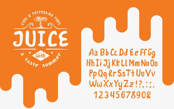 Caratteri scritti a mano organici Juice — Vettoriale Stock