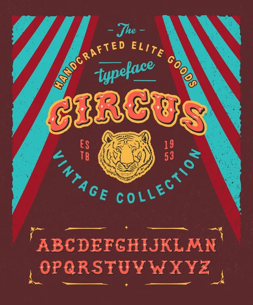 Circus. Handgemaakte vintage letterontwerpen — Stockvector