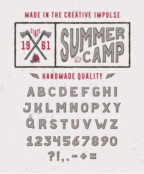 FONT CAMP D'ÉTÉ — Image vectorielle