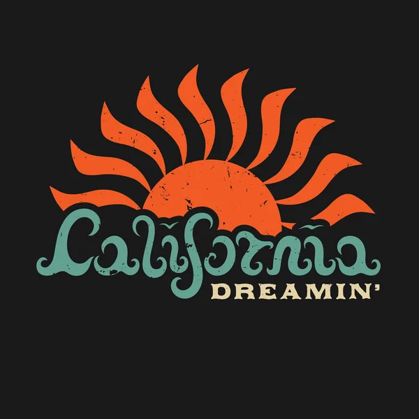 California Dreamin. Kézi tudós — Stock Vector