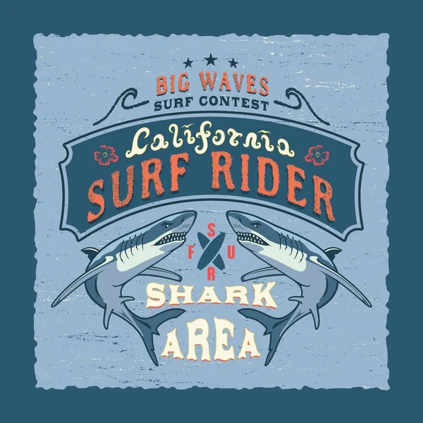 Μεγάλα κύματα Καλιφόρνια — Διανυσματικό Αρχείο