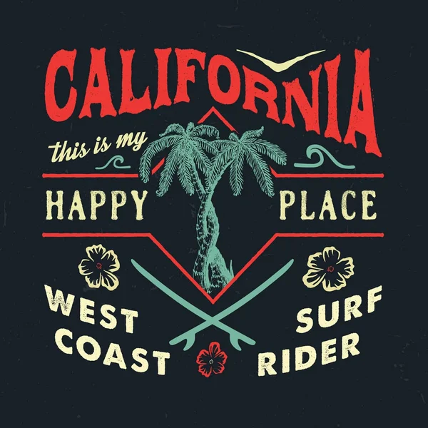 California mutlu yer. — Stok Vektör