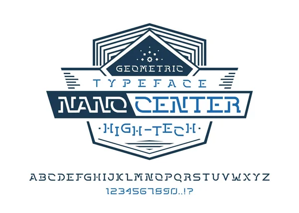 Nano Center Font — Vettoriale Stock