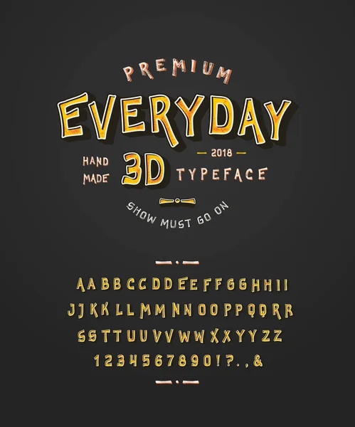 Fonte Everyday 3D —  Vetores de Stock