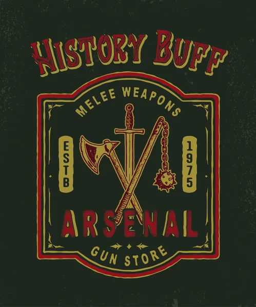 Historia Buff. Arsenal. Handgjorda — Stock vektor