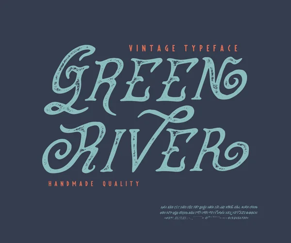 Anzeige handgefertigte Vintage-Schrift Green River. — Stockvektor