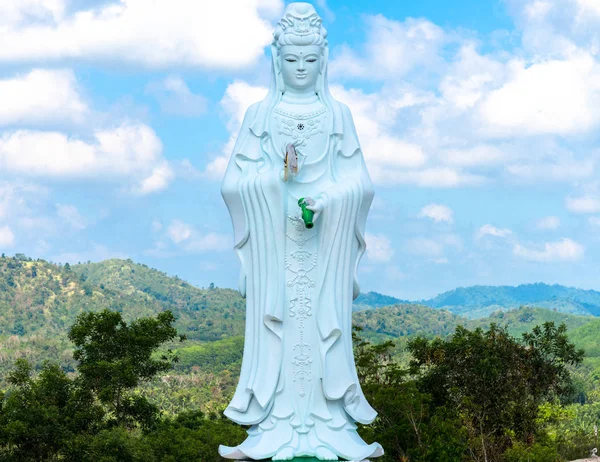 Big Statue Guanyin Wat Suwan Khiri Simmulate Golden Shwedagon Pagoda — Stock Photo, Image