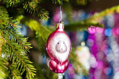 Bir ağaç üzerinde yılbaşı oyuncakları